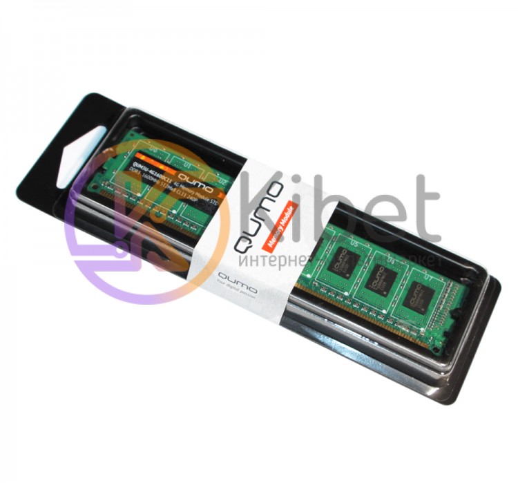 Модуль памяти 4Gb DDR3, 1600 MHz (PC3-12800), Qumo, 11-11-11-28, 1.5V (QUM3U-4G1