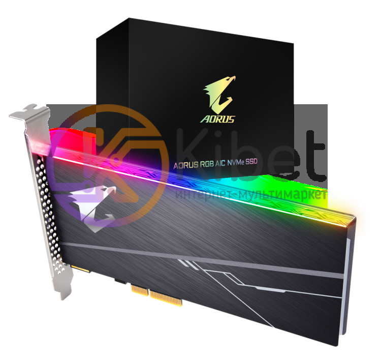 Твердотельный накопитель PCI-E, 1Tb, Gigabyte AORUS RGB AIC, PCI-E 4x, 3D TLC, 3