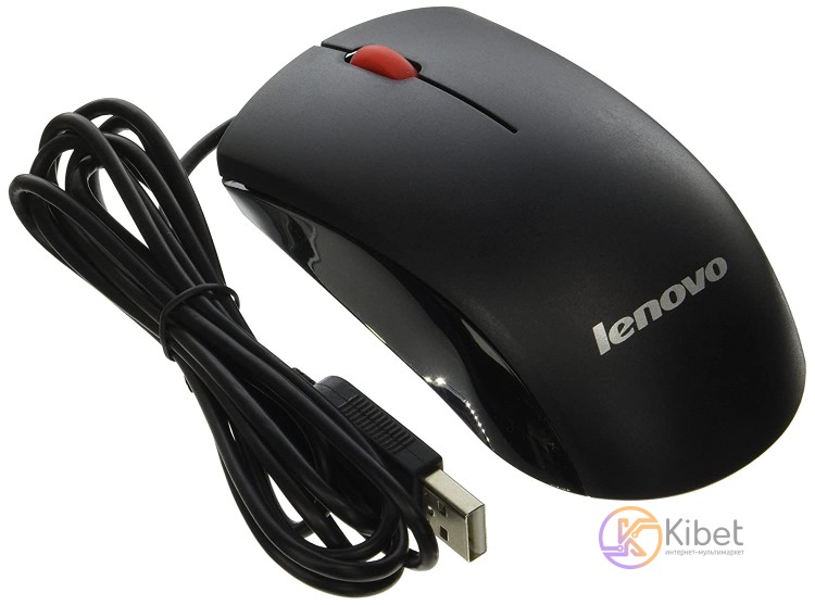 Мышь Lenovo SM-8823, Black, USB, оптическая, 1000 dpi, 3 кнопки, 1 м (00PH133)