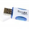 Card Reader внешний Merlion CRD-2BL, M2 microSD, Blue