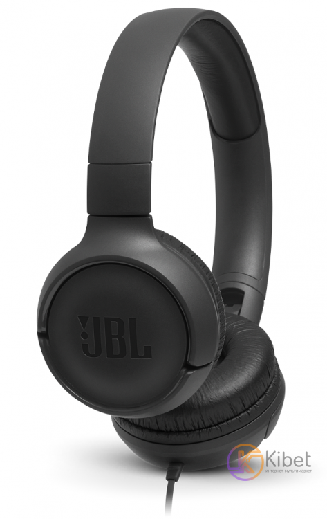 Наушники JBL Tune 500, Black, 3.5 мм, микрофон, однокнопочный пульт управления,