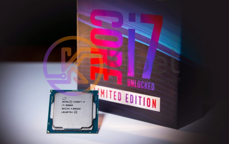 Процессор Intel Core i7 (LGA1151) i7-8086K, Box, 6x4,0 GHz (Turbo Boost 5,0 GHz)