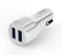 Автомобильное зарядное устройство EMY, White, 2xUSB, 3.4A, кабель USB - iPhone