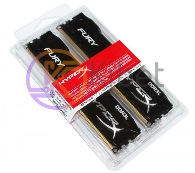 Модуль памяти 4Gb x 2 (8Gb Kit) DDR3, 1600 MHz (PC3-12800), Kingston HyperX Fury