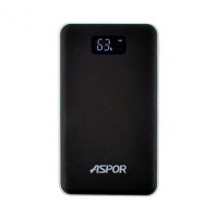 Универсальная мобильная батарея 12000 mAh, Aspor A386 (2.4A, 2USB) Black