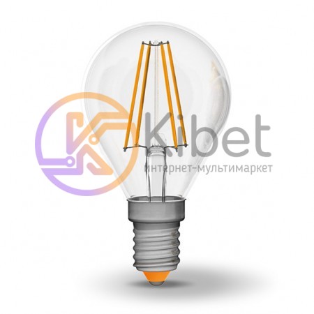Лампа светодиодная E14, 4W, 4100K, G45, Videx, 440 lm, 220V (VL-G45F-04144)