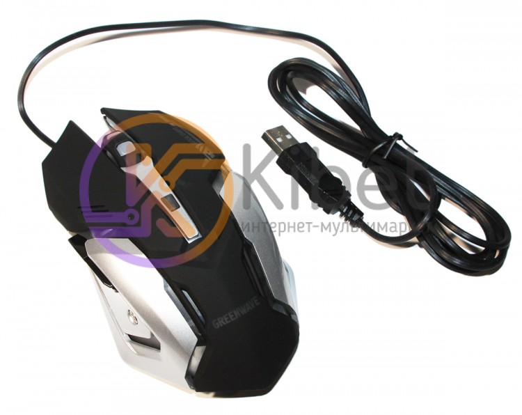 Мышь GreenWave GM-3263MB, Black USB, 3200 dpi, игровая