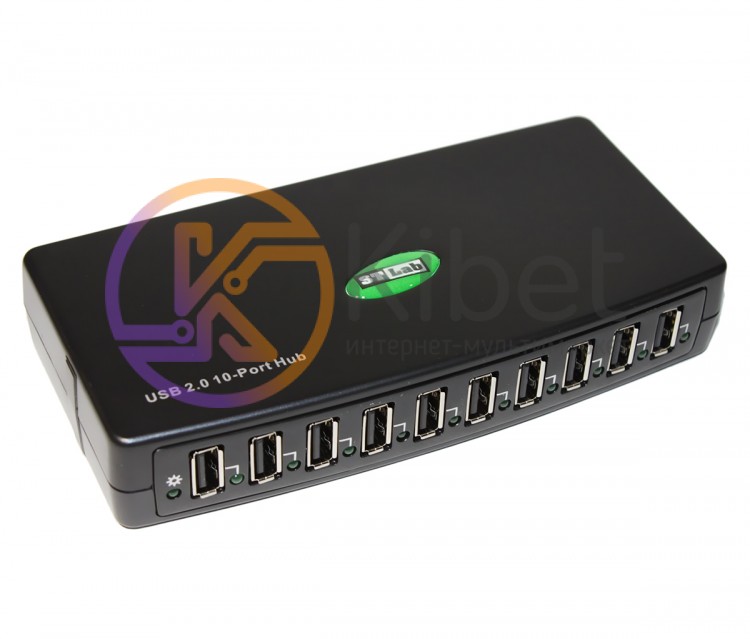 Концентратор USB 2.0 STlab U-500 HUB 10 портов, с БП на 4A