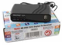 TV-тюнер внешний автономный World Vision T624D2, Black, DVB-T T2 C, HDMI, 2xUSB,