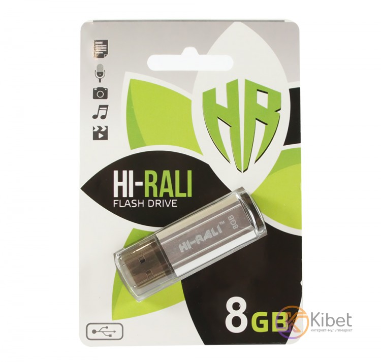 USB Флеш накопитель 8Gb Hi-Rali Stark series Silver, HI-8GBSTSL