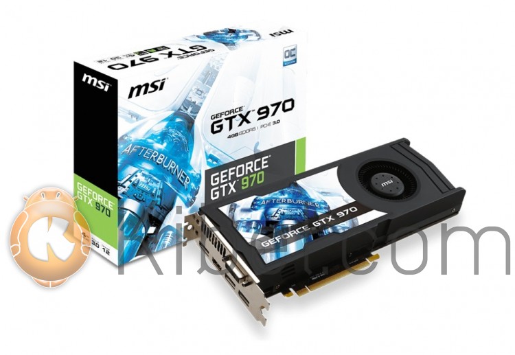 Видеокарта GeForce GTX970 OC, MSI, 4Gb DDR5, 256-bit, DVI HDMI 3xDP, 1216 7010MH