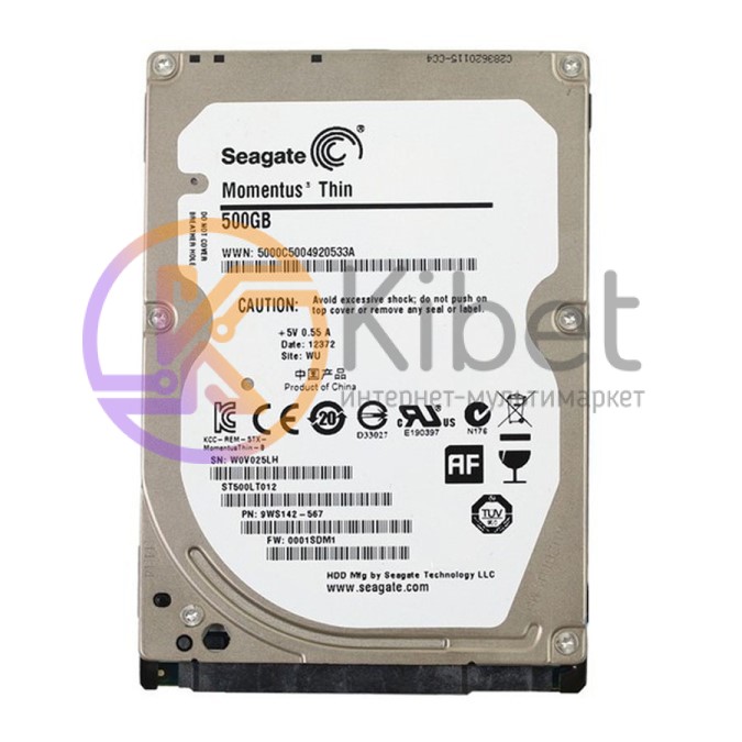 Жесткий диск 2.5' 500Gb Seagate Laptop, SATA2, 16Mb, 5400 rpm (ST500LT012)