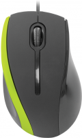 Мышь Defender MM-340, Black Green, USB, оптическая, 1000 dpi, 3 кнопки, 1.35 м (