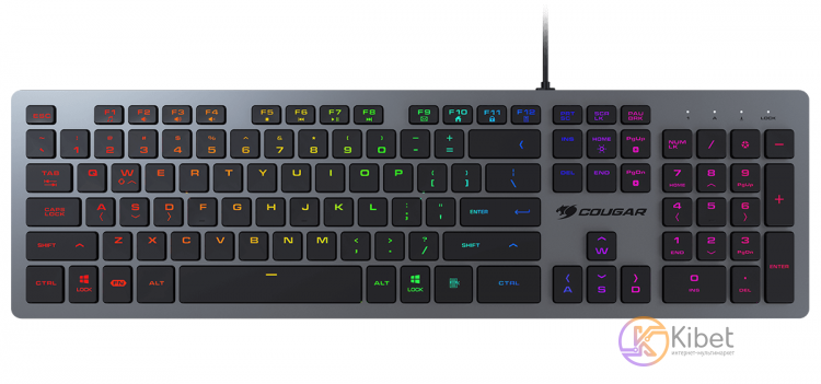 Клавиатура Cougar Vantar AX Black USB, игровая, 8 профилей подсветки, длина кабе