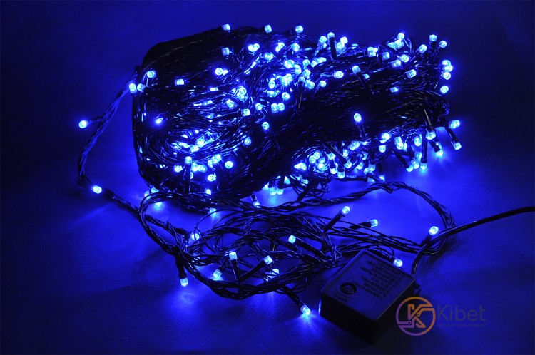 Гирлянда 500 LED Blue на черном проводе