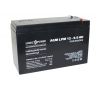 Батарея для ИБП 12В 9Ач LogicPower, AGM LPM12-9AH, ШхДхВ 151x65x100 (3866)