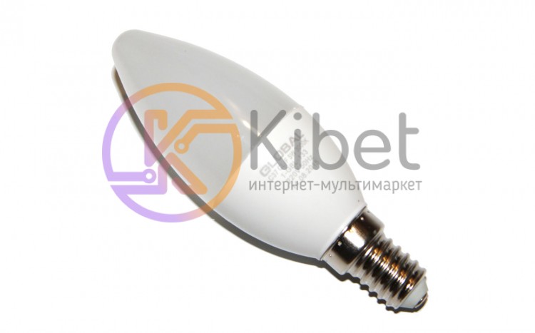 Лампа светодиодная E14, 5W, 3000K, C37, Global, 400 lm, 220V (1-GBL-133-02)