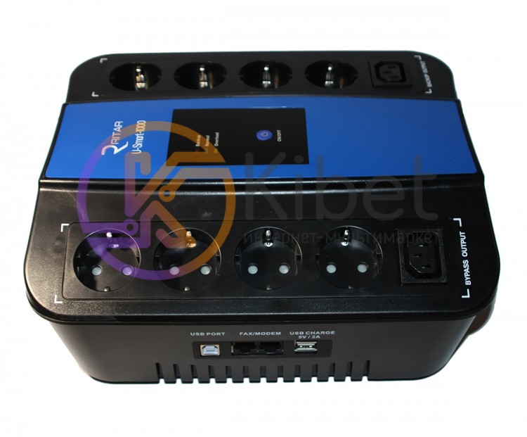 ИБП Ritar RS628U U-Smart-1000 (600W), LED, AVR, 3st, 8xSCHUKO socket, 1x12V9Ah,
