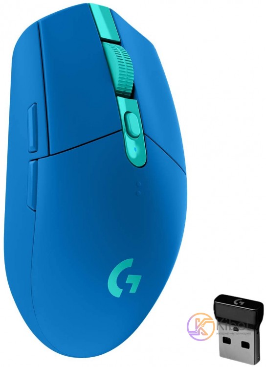 Мышь Logitech G305 LIGHTSPEED, Blue, USB, беспроводная, 12 000 dpi, датчик HERO,