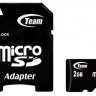 Карта памяти microSD, 2Gb, Team, SD адаптер (TUSD2G03)