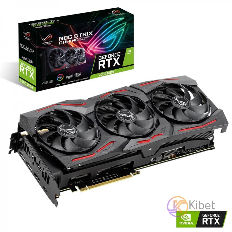 Видеокарта GeForce RTX 2080 SUPER, Asus, ROG GAMING Advanced edition, 8Gb DDR6,