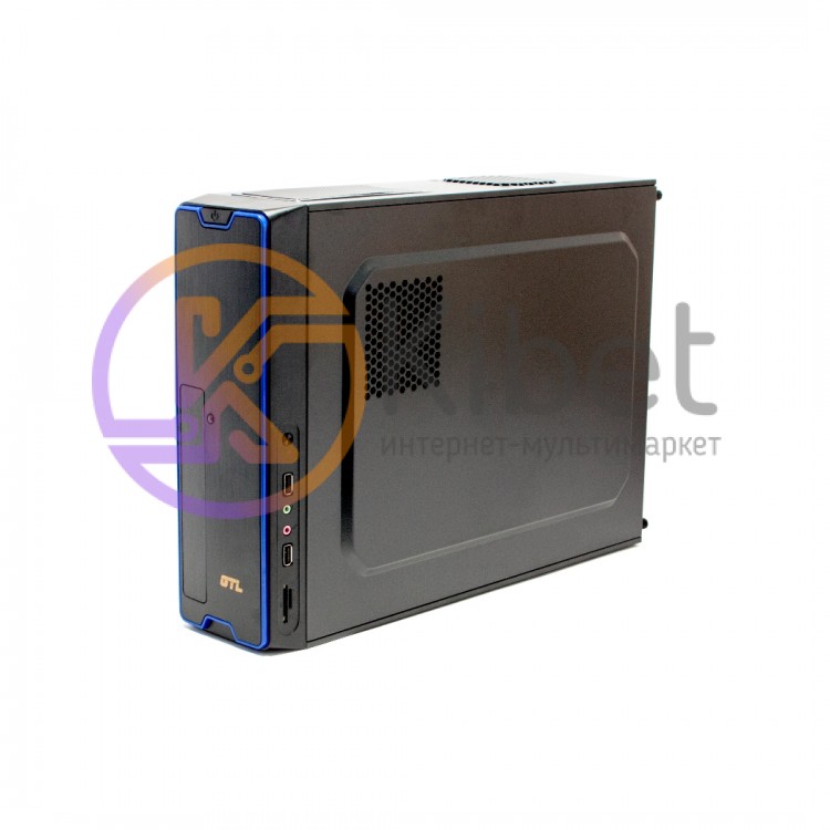Корпус GTL M01-BU Black Blue, 450W, 80mm, Micro ATX Mini ITX, 2 x 3.5mm, USB2.