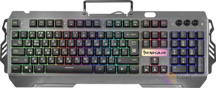 Клавиатура Defender Renegade GK-640DL, Silver Black, USB, RGB-подсветка (7 режим