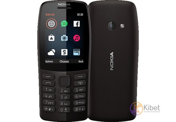 Мобильный телефон Nokia 210 Black, 2 MiniSim, 2,4' (320x240) TFT, microSD (max 3