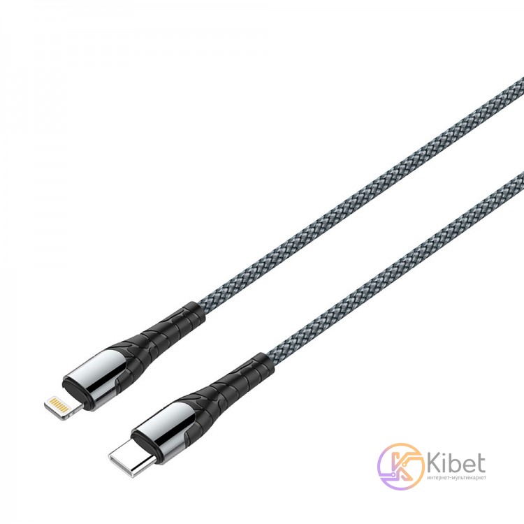 Кабель USB Type-C - Lightning 1 м ColorWay Grey, 3.0A (CW-CBPDCL033-GR)