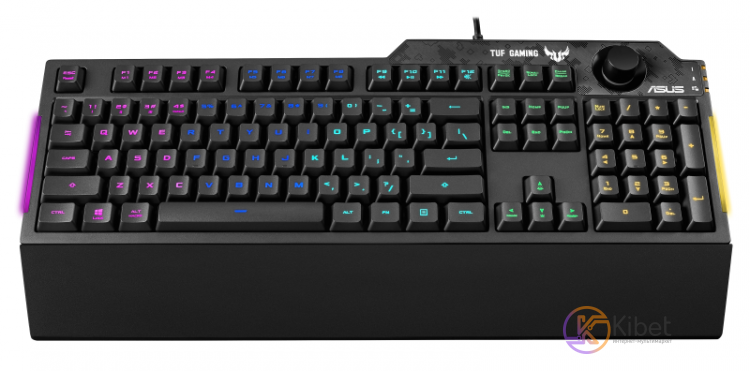 Клавиатура Asus TUF Gaming K1, Black, USB, мембранная, RGB подсветка, отдельный