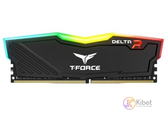 Модуль памяти 8Gb DDR4, 3200 MHz, Team T-Force Delta RGB, Black, 16-18-18-38, 1.