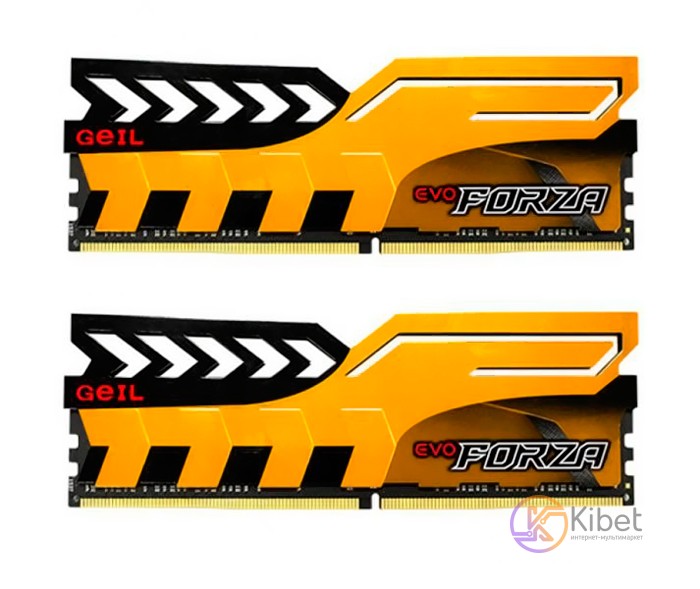 Модуль памяти 8Gb x 2 (16Gb Kit) DDR4, 3000 MHz, Geil EVO Forza Racing, Yellow,