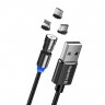 Кабель USB - Lightning + micro USB + Type-C 1 м ColorWay Black (CW-CBUU037-BK)