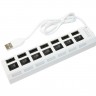 Концентратор USB 2.0, 7 ports, White, 480 Mbps, выключатель для каждого порта, B