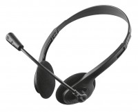 Наушники Trust Primo Chat, Black, 3.5 мм, микрофон, встроенный регулятор громкос