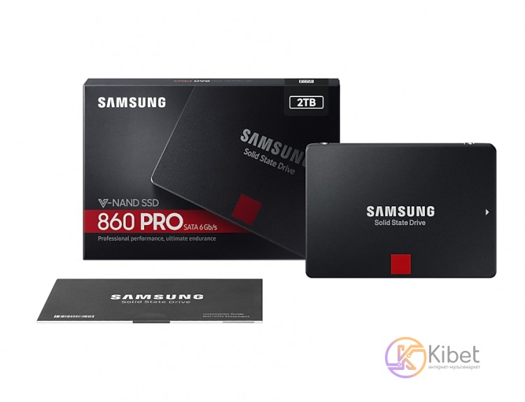 Твердотельный накопитель 2Tb, Samsung 860 Pro, SATA3, 2.5', 3D MLC, 560 530 MB s