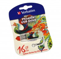 USB Флеш накопитель 16Gb Verbatim Store'N'Go Mini Tattoo Phoenix 49887