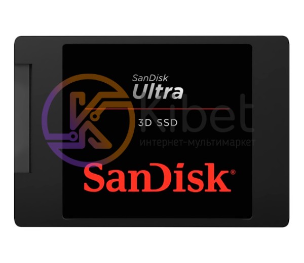 Твердотельный накопитель 512Gb, SanDisk Ultra 3D, SATA3, 2.5', TLC 3D NAND, 560