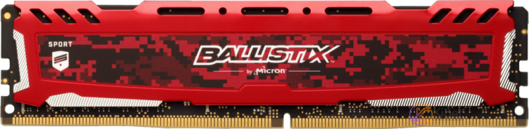 Модуль памяти 16Gb DDR4, 3200 MHz, Crucial Ballistix Sport LT, Red, 16-18-18-38,