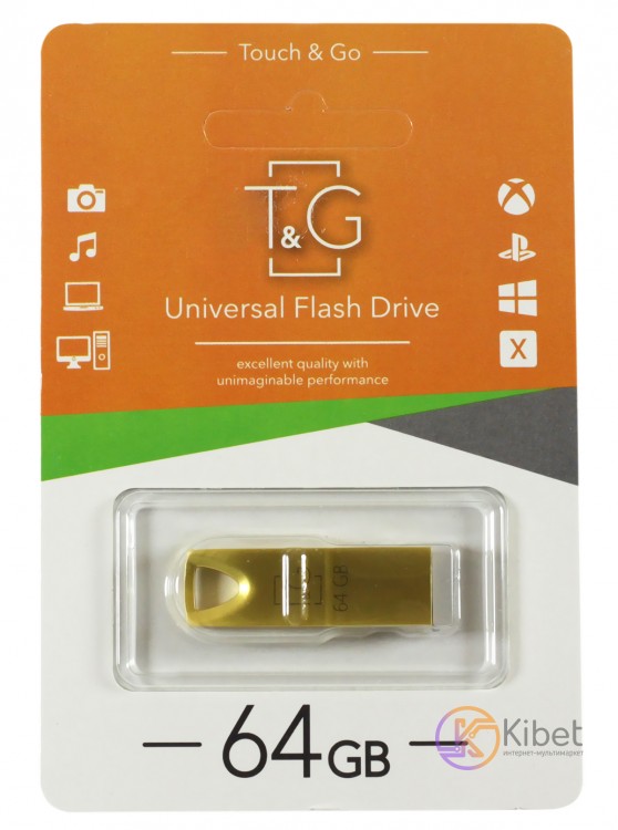 USB Флеш накопитель 64Gb T G 117 Metal series Gold (TG117GD-64G)