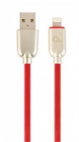 Кабель USB 2.0 - 1.0м AM Lightning Cablexpert CC-USB2R-AMLM-1M-R, премиум, 2.1А,