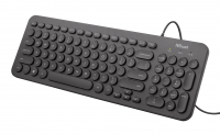 Клавиатура Trust Muto Silen, Black, USB, бесшумное нажатие, 12 мультимедийных кл