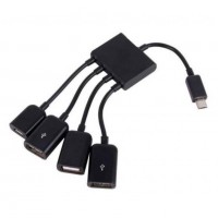 Концентратор USB 2.0 Lapara LA-MicroUSB-OTG-HUB black 3 порта USB 2.0 + 1 порт M
