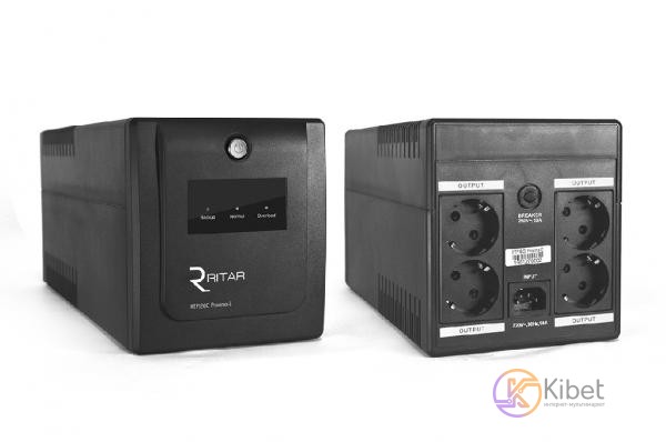 ИБП Ritar RTP1000 (600W) Proxima-D, LED, AVR, 5st, 4xSCHUKO socket, 2x12V7Ah, pl