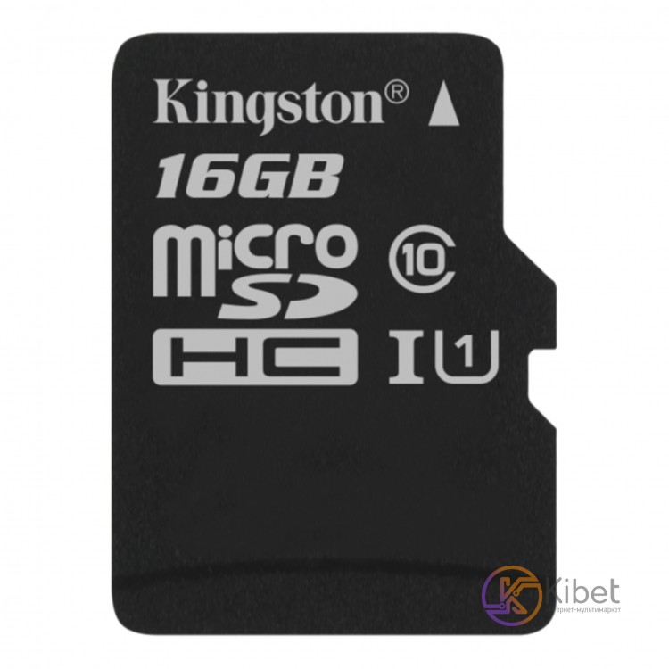 Карта памяти microSDHC, 16Gb, Class10 UHS-1 А1, Kingston Canvas Select Plus R-10