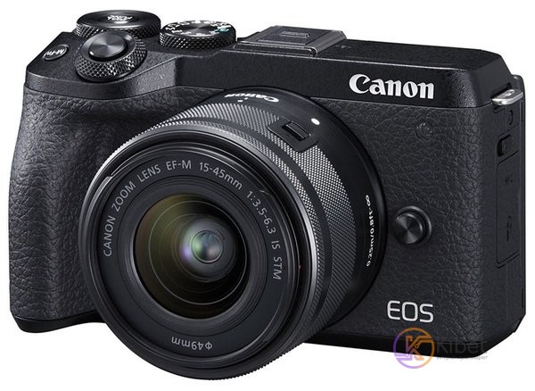 Зеркальный фотоаппарат Canon EOS M6 Mark II + 15-45 IS STM + EVF Kit Black (3611