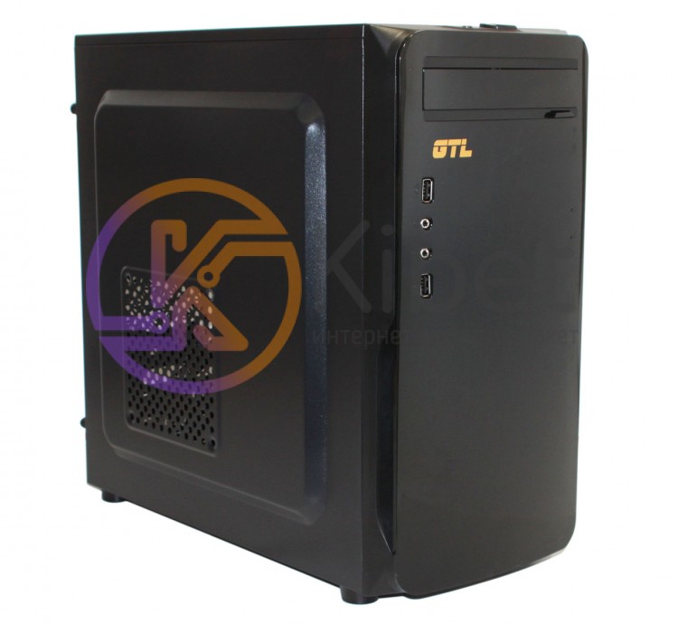 Корпус GTL Micro B-BK Black, 400W, 120mm, Micro ATX, 2 x 3.5mm, USB2.0 x 2, 5.25
