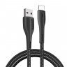 Кабель USB - Lightning 1 м ColorWay Black, PVC + Led, 2.4A (CW-CBUL034-BK)