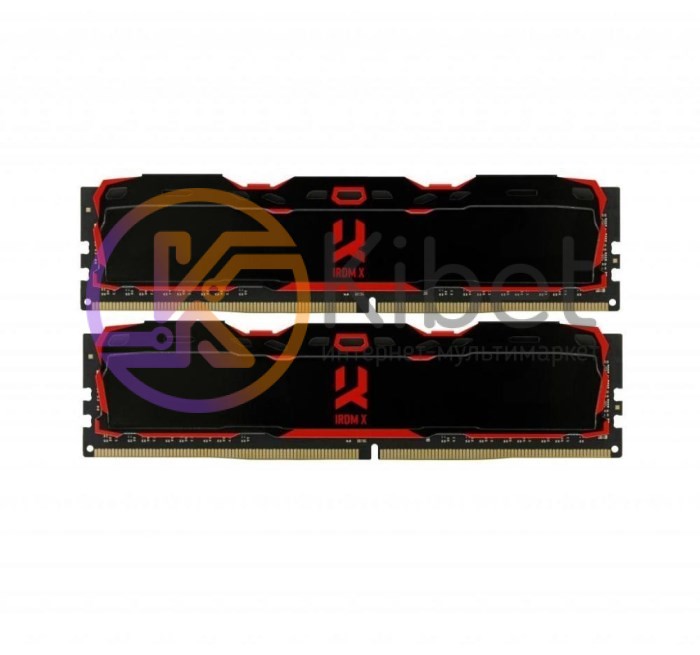 Модуль памяти 8Gb x 2 (16Gb Kit) DDR4, 3000 MHz, Goodram IRDM X, Black, 16-18-18