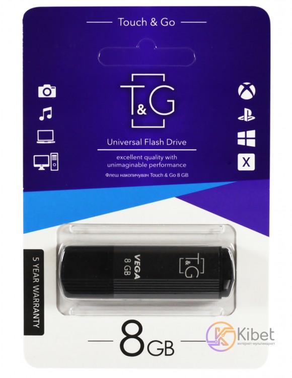 USB Флеш накопитель 8Gb T G 121 Vega series Grey (TG121-8GBGY)